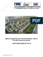 Method Statement For Post Fixed Rebar Drill & Fix With Chemical Anchor