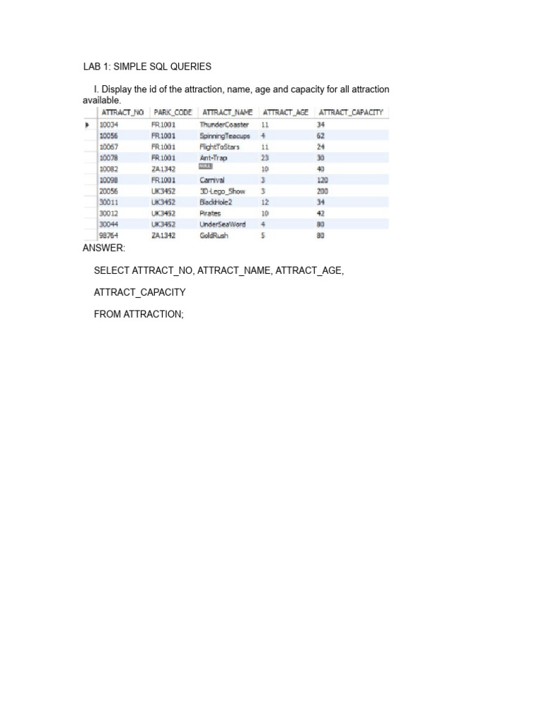 (Student) Simple SQL Query PDF