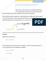 Adding and Subtracting Like Terms