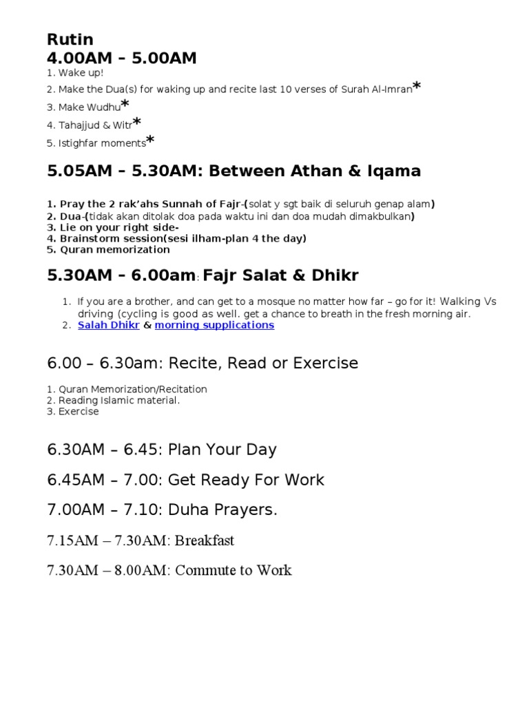 Morning Ritual for Muslim Girls | PDF | Travel | Wellness