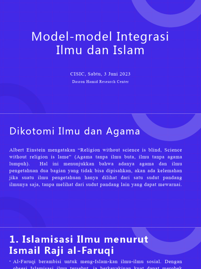 Model Integrasi Ilmu dan Agama Islam | PDF | Ilmu Sosial | Filsafat