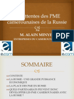 Les Attentes Des PME Camerounaises de La Russie