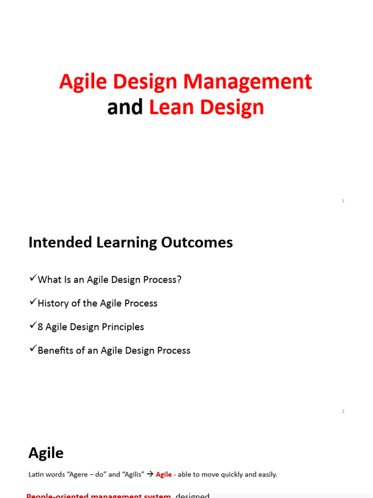 Agile Design Management and Lean Design | PDF