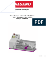 Manual de Operação: Torno Mecanico de Bancada 140 X 250mm - 220V - Monofasico - 60hz - 450W - 3000rpm - NMB450R