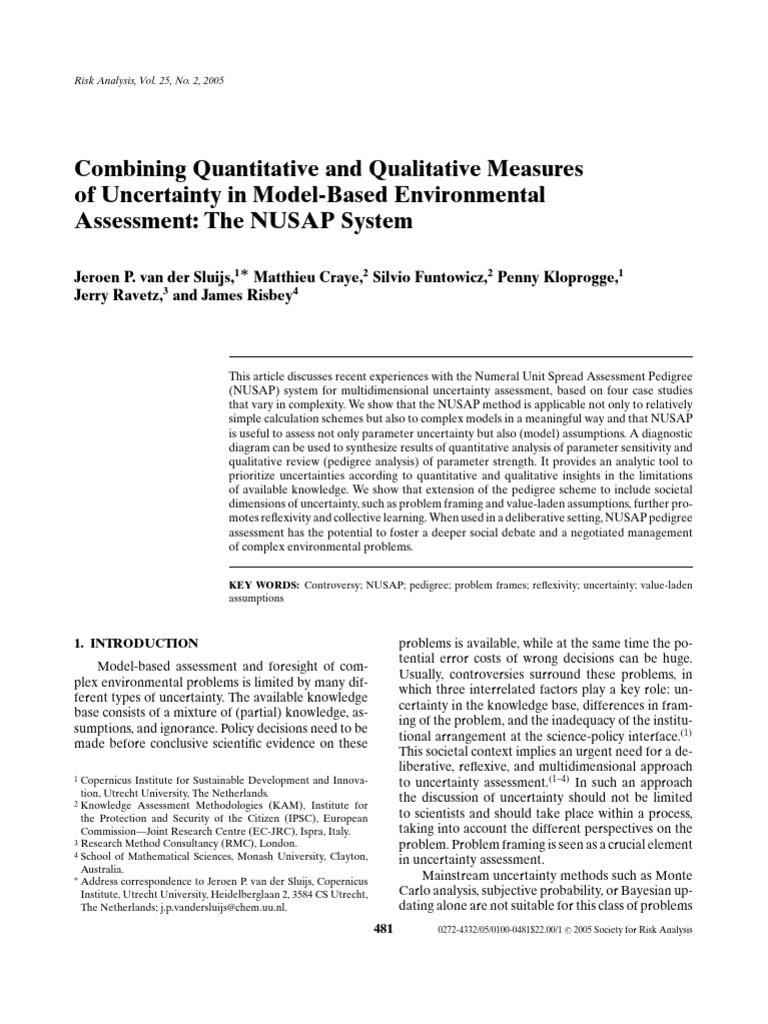 Combining Quantitative and Qualitative Measuresof Uncertainty in Model ...