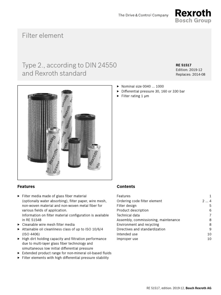 Bosch Rexroth Filter Elements Guide | PDF