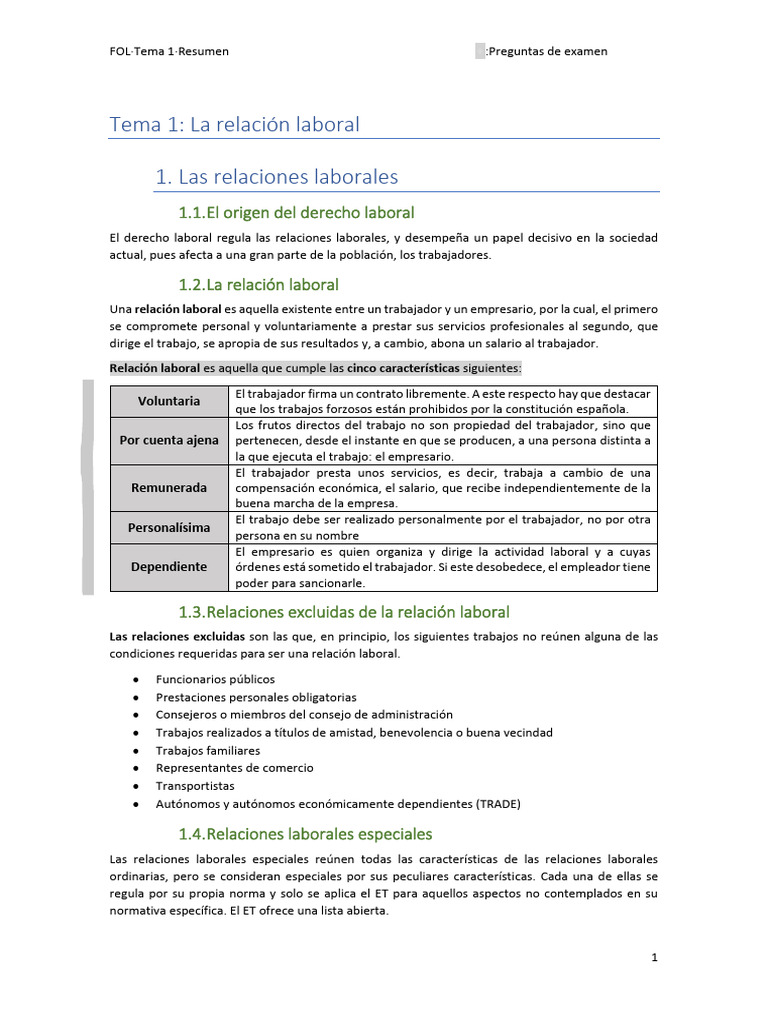 FOL Tema 1 Resumen | PDF