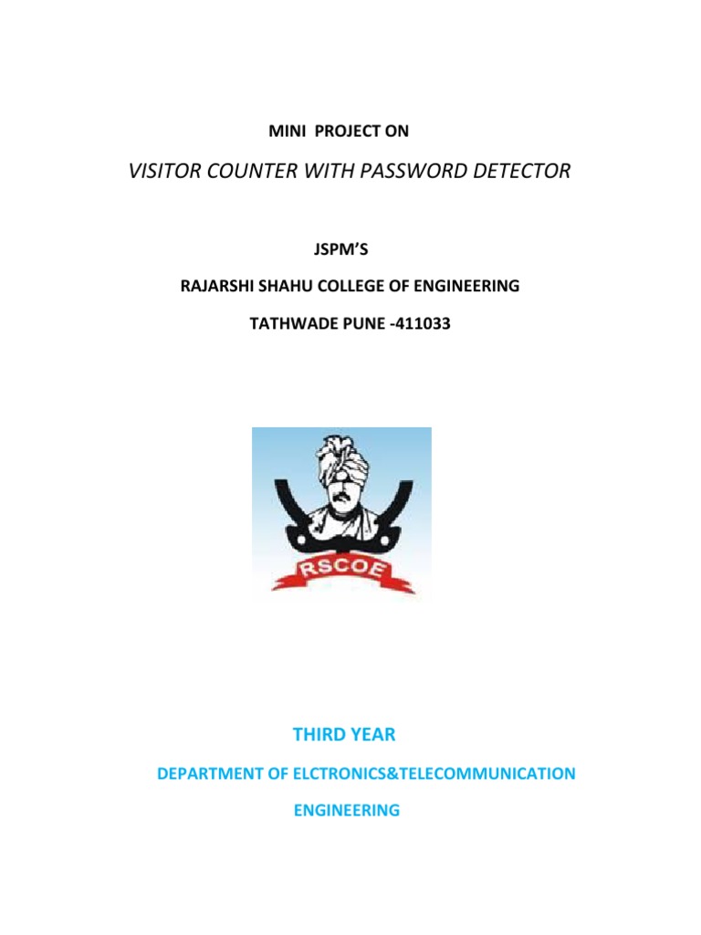 Visitor Counter With Password Detector: Mini Project On | PDF