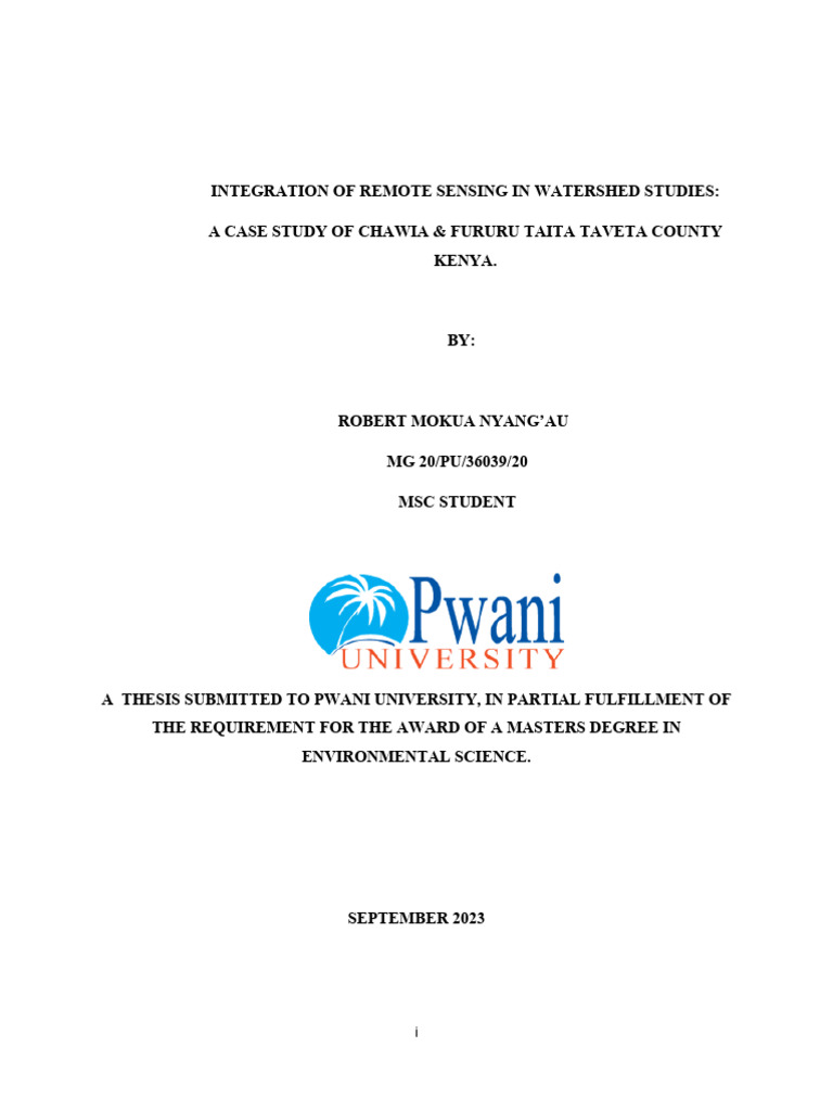 Integration of Remote Sensing in Watershed Studies | PDF | Geographic ...