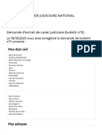 Demande D'extrait de Casier Judiciaire (Bulletin N°3) - Impression Du Récapitulatif de Mes Informations