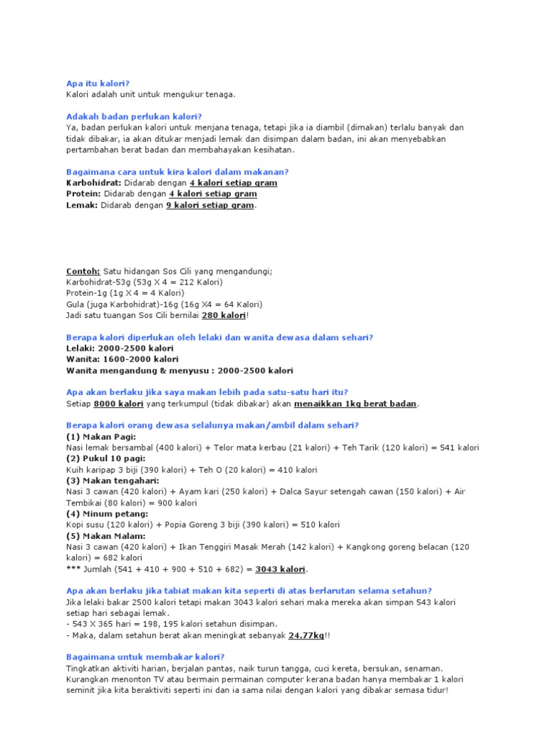 Apa Itu Kalori Pdf