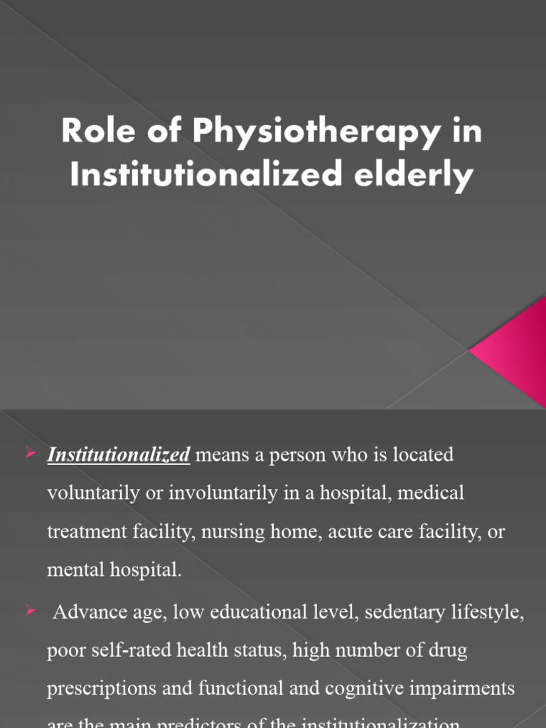 Institutionalized Elderly PDF Physical Therapy Dementia