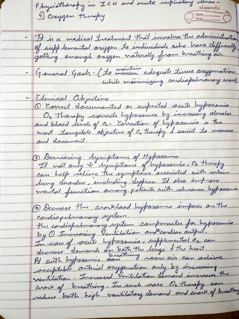 Oxygen Therapy Notes | PDF