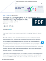 Budget 2023 Highlights - PDF Download, Key Takeaways, Important Points
