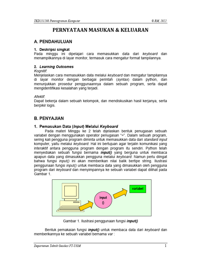 Input dan Output di Python | PDF | Teknologi & Rekayasa