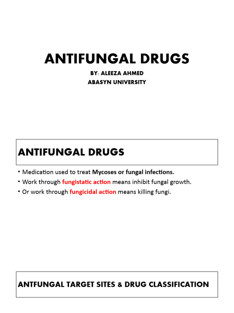 Lec 11 Antifungal Drugs PDF Medical Specialties Biochemistry