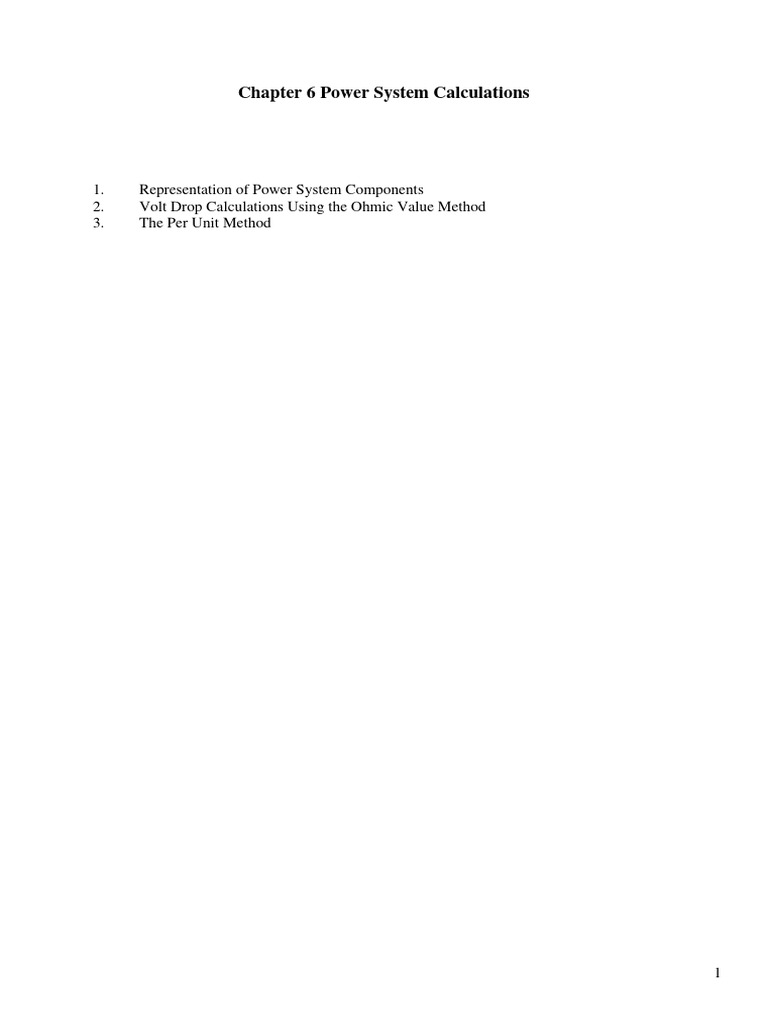 Chapter 6 Power System Calculations PDF