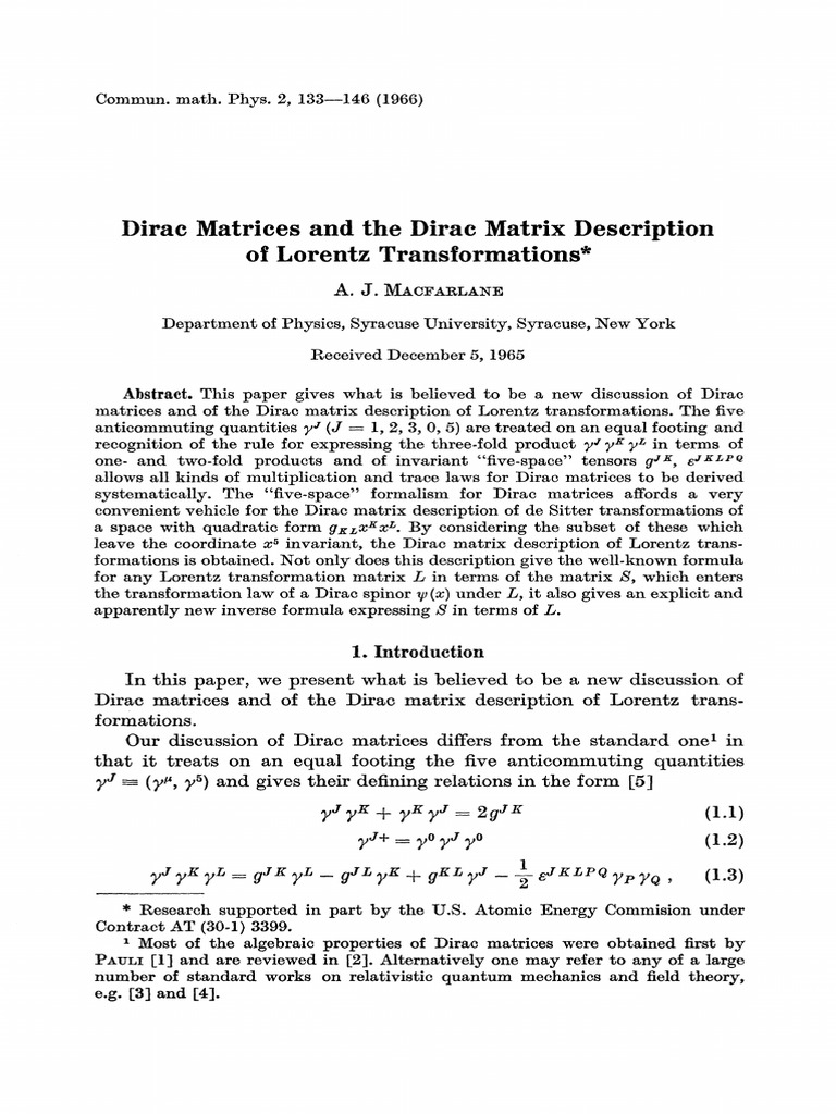 Gamma Matrices Download Free Pdf Matrix Mathematics Group