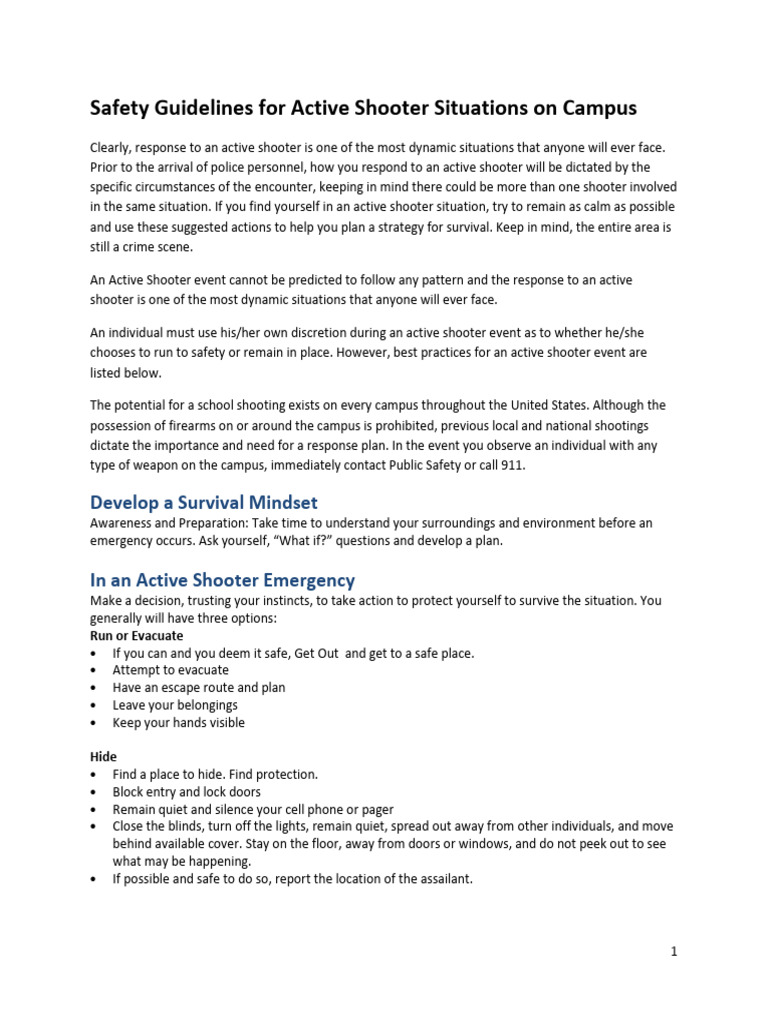 Best Practice Guidelines Active Shooter | PDF