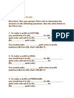 How To Make A Profit Worksheet