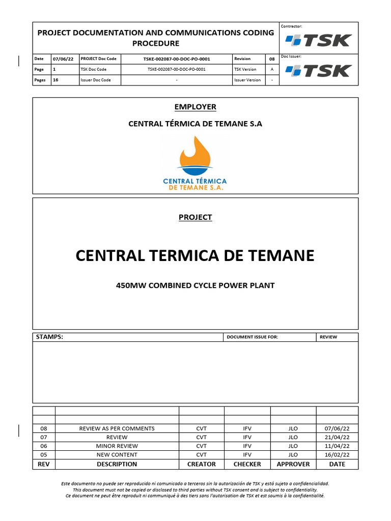 Central Termica Temane Coding Procedure | PDF | Codification (Law)