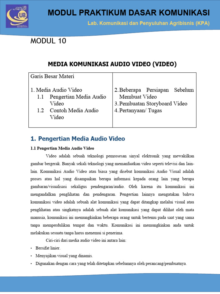 Modul Praktikum Media Audio Video | PDF