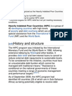 History and Structure: Heavily Indebted Poor Countries (HIPC) Is A Group of