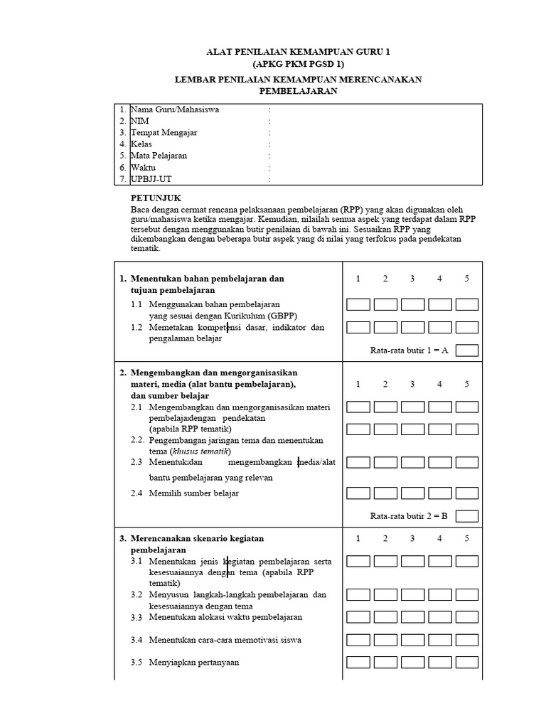 Panduan Penilaian APKG 1 dan 2 | PDF | Karier & Perkembangan | Komputer