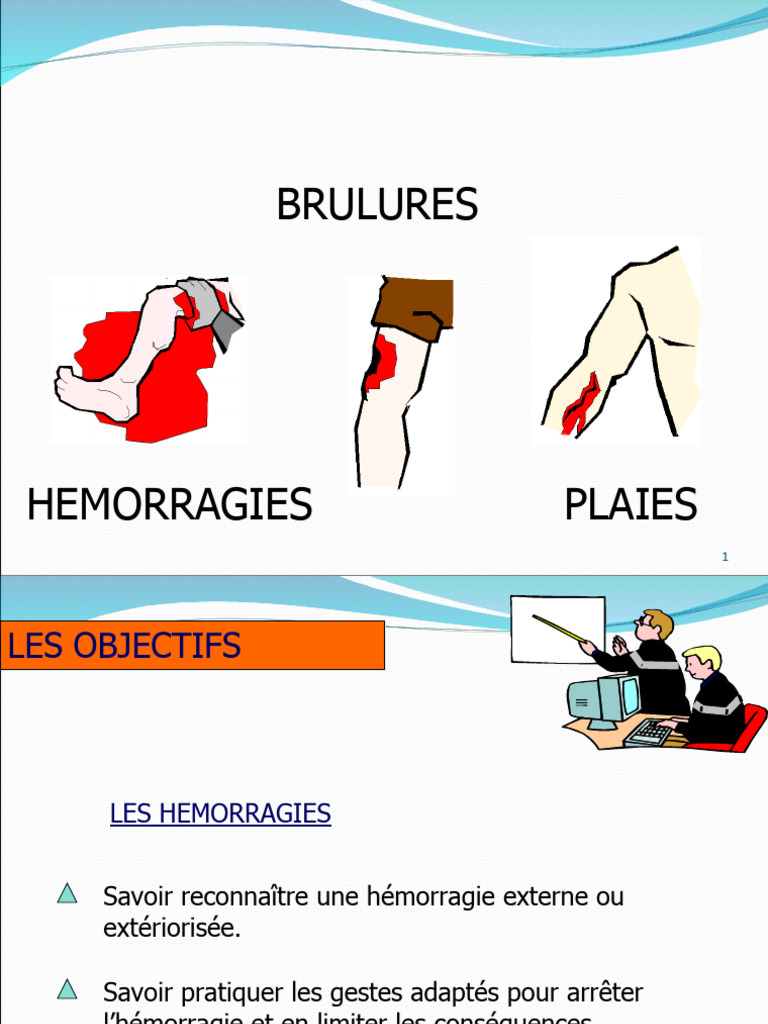 Gestion des hémorragies et brûlures PDF Brûlure Saignement — free download