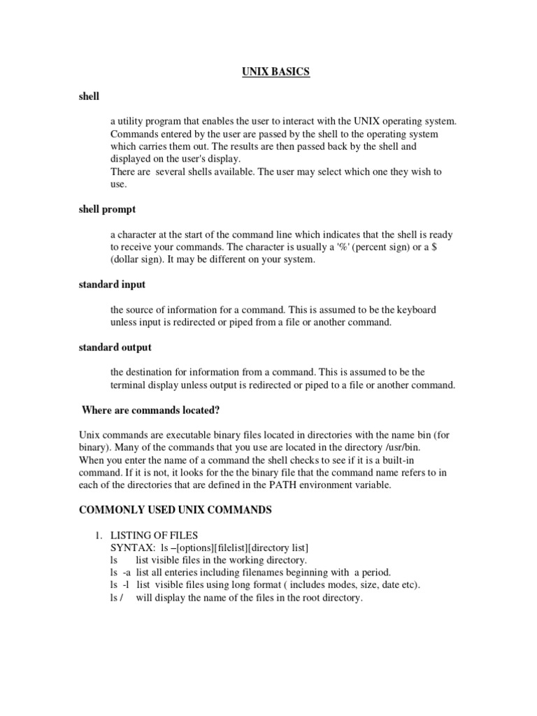 Unix basics lab 1 pdf command line interface computer file