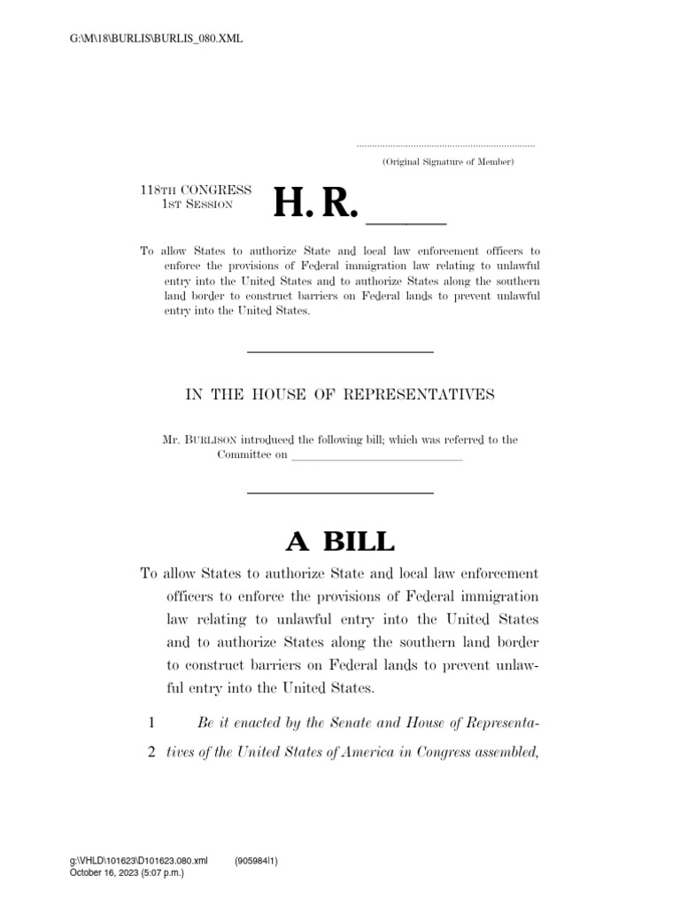 (DAILY CALLER OBTAINED) Burlison Border Bill PDF Prosecutor