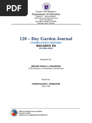 120 Day Garden Journal Completion Report