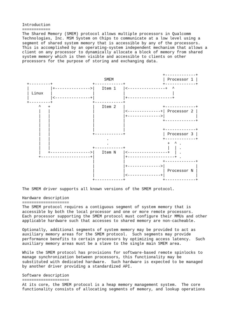 Overview of SMEM Protocol in Qualcomm | PDF | Central Processing Unit ...