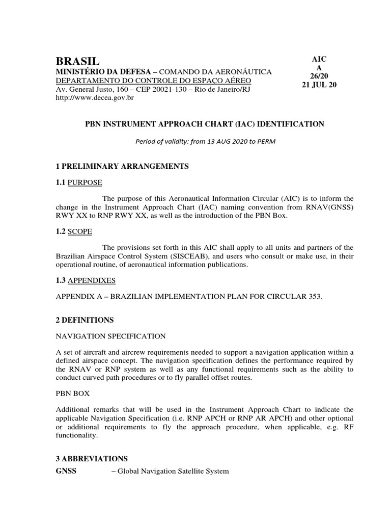 Aic-A 26-20 20200813 | PDF | Aviation Safety | Navigation