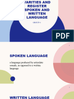 1 Varities and Register Spoken and Written Language Presentation