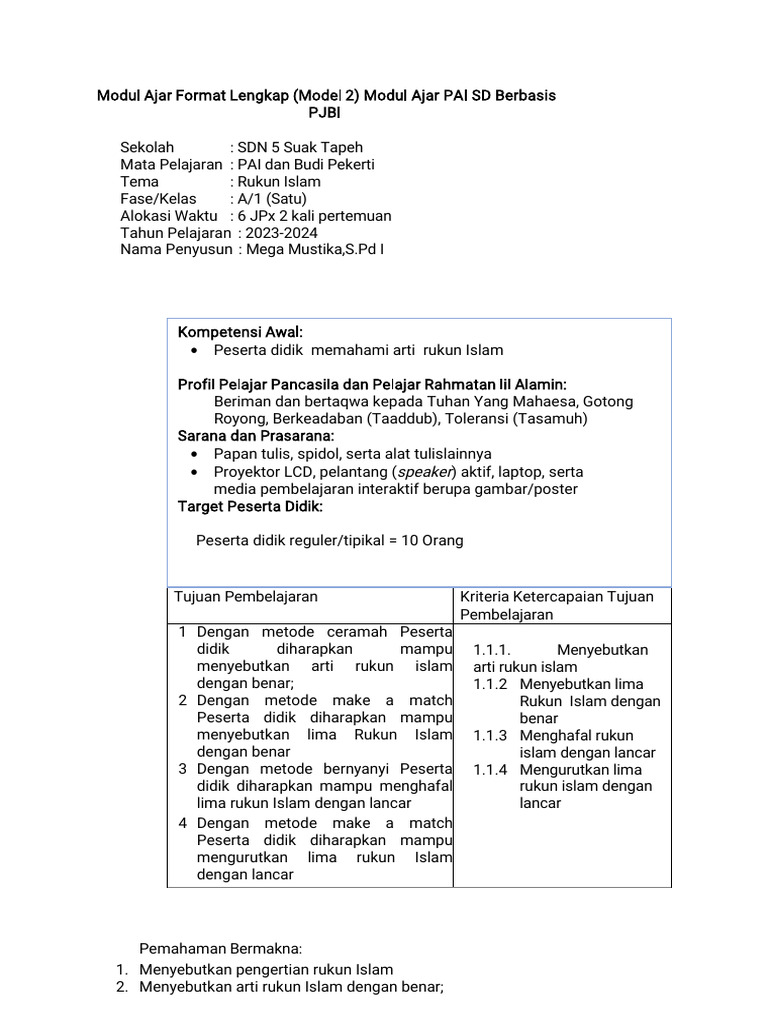 Lk 9 C Mega Rukun Islam Pdf
