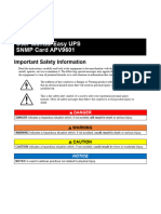 User Manual Easy UPS SNMP Card APV9601: Important Safety Information