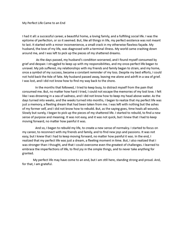My Perfect Life Came To An End | PDF | Poetry