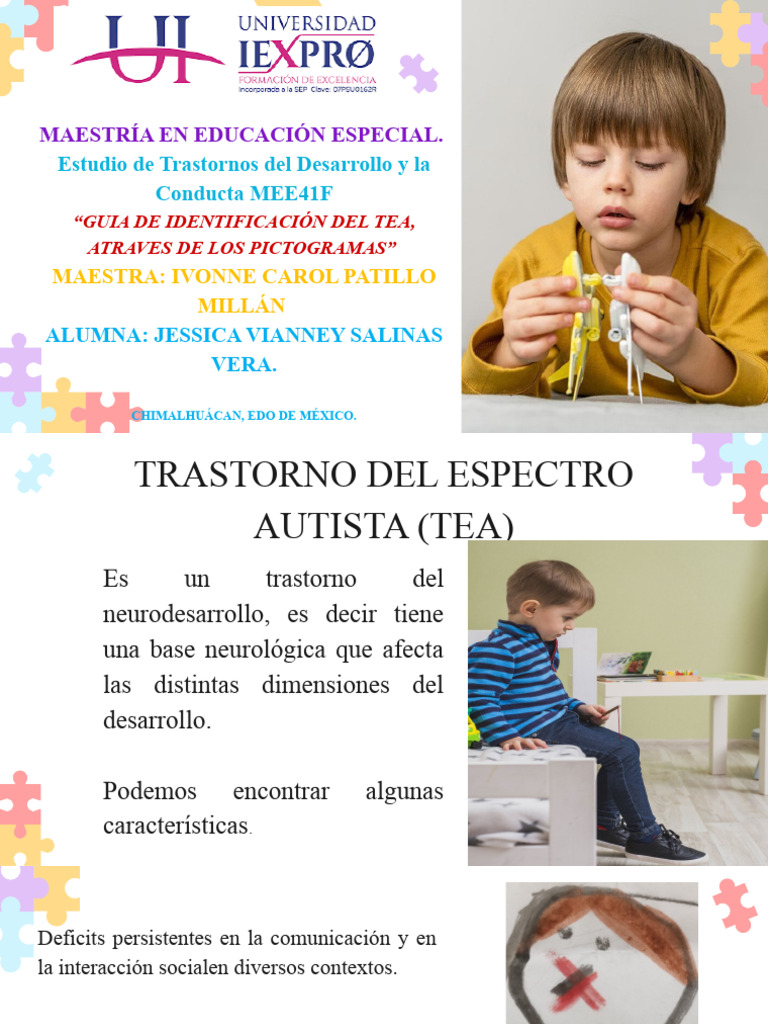 Guía de Identificación del TEA con Pictogramas | PDF | Espectro autista ...