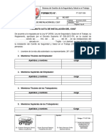 FT-SST-094 Formato Acta de Instalación Del CSST