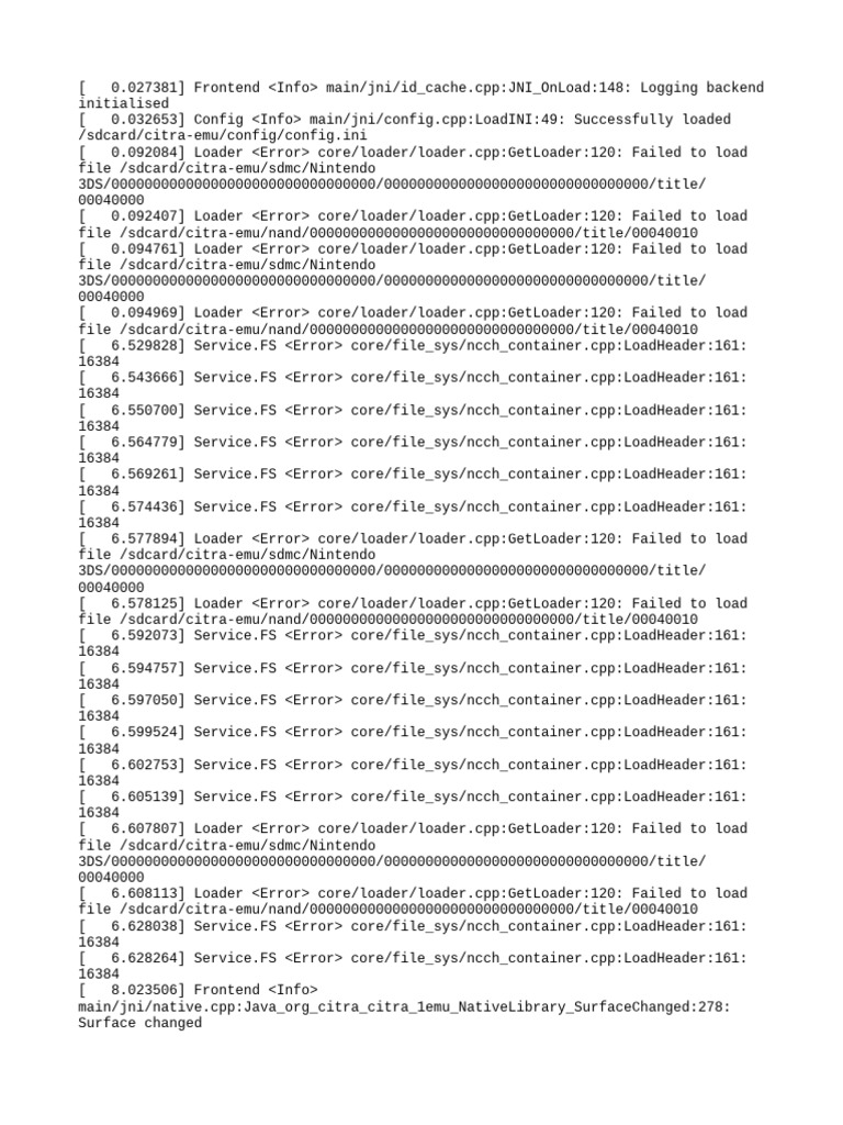 Citra Emulator Error Log Analysis | PDF | Information Technology ...