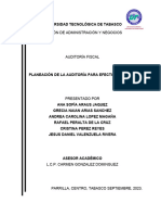 Planeación de La Auditoría para Efectos Fiscales