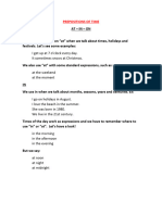 Prepositions of Time