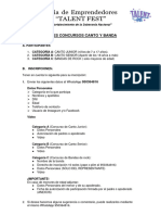 BASES DEL CONCURSO DE CANTO Y BANDAS Edición OCTUBRE