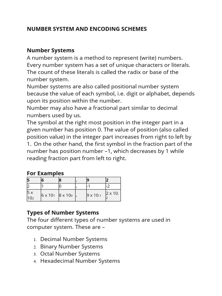 Number systems pdf