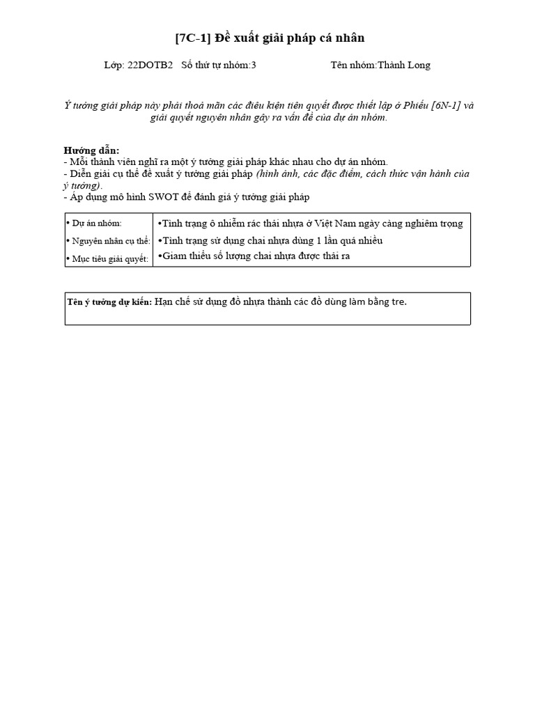 10. -7C-1- Đề xuất giải pháp cá nhân.doc 1 | PDF
