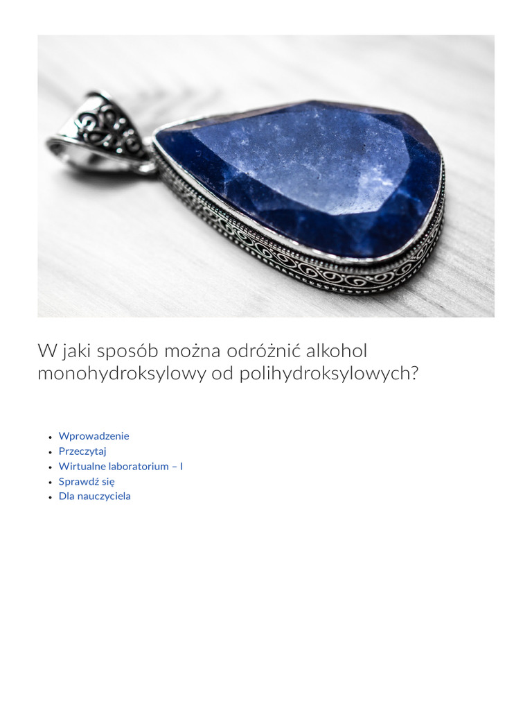 Jak Odróżnić Alkohol Monohydroksylowy Od Polihydroksylowego W Jaki Sposob Mozna Odroznic Alkohol Monohydroksylowy Od Polihyd | PDF