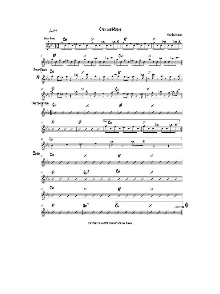 Los Muros Caeran Miel San Marcos Chart PDF