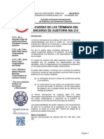 042 Boletin Comision NIA y NIF CCPUDG 42 BOLETIN NIA 210 LOS TÉRMINOS DEL ENCARGO DE AUDITORÍA FINAL