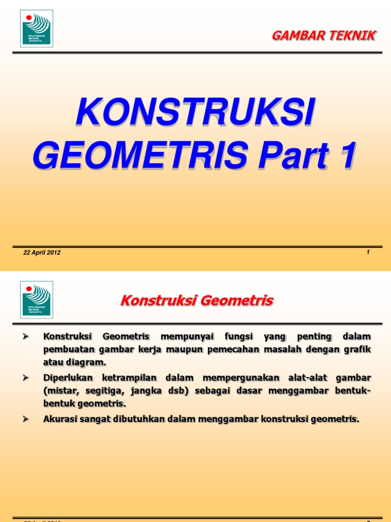 Gamtek Konstruksi Geometris Part 1 Mahasiswa Contoh Gambar
